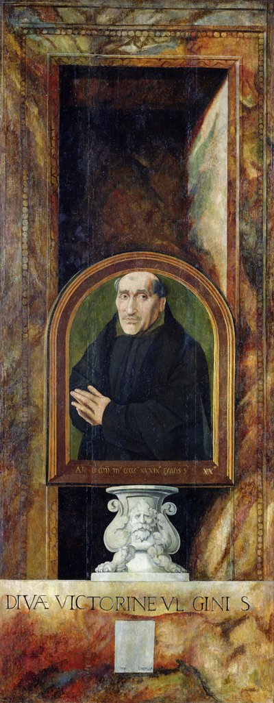 Portrait de Jacques Coëne, Abbé de Marchiennes, au verso du Triptyque de Sainte Ursule et les Onze Mille Vierges, c.1539 - Jan van Scorel